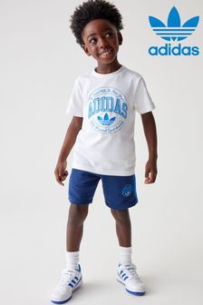 Biały/niebieski - Adidas Originals Short T-shirt Set (N39832) | 220 zł