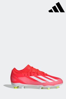أحمر/أبيض - Adidas Football X Crazyfast League Firm Ground Kids Boots (N39877) | 319 ر.س
