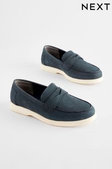 Navy Contrast Sole Leather Penny Loafers (N39917) | ￥4,860 - ￥6,070