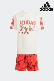 adidas Red/White Sportswear X Disney Mickey Mouse T-Shirt Set (N39924) | €40