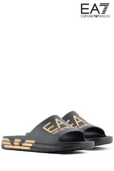 حذاء مفتوح Crusher بشعار لون أسود من Emporio Armani (N39974) | 351 ر.س