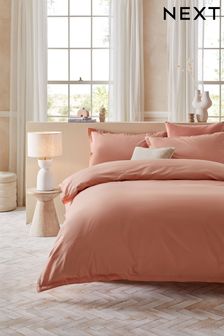 Peach Pink 100% Washed Cotton Duvet Cover and Pillowcase Set (N3T992) | SGD 42 - SGD 92