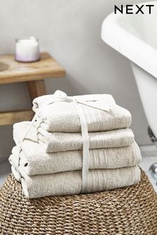 Natural 4 Piece 100% Cotton Towel Bale