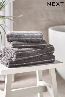 Charcoal Grey Sparkle Rib Towel