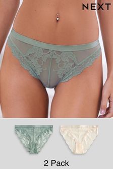 Mint Green/Cream High Leg Lace Knickers 2 Pack (N40056) | 606 UAH