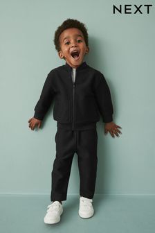 Black Jersey Bomber Jacket And Joggers 2 Piece Set (3mths-7yrs) (N40059) | ￥4,340 - ￥5,030