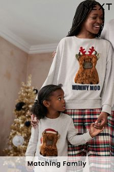 Grey/Red Hamish Matching Family Womens Cosy Cotton Pyjamas (N40063) | 929 UAH