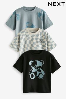 Kurzärmelige T-Shirts mit Motiv, 3er-Pack (3 Monate bis 7 Jahre)