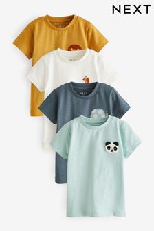 Multi Short Sleeve T-Shirt Set 4 Pack (3mths-7yrs) (N40086) | EGP471 - EGP593