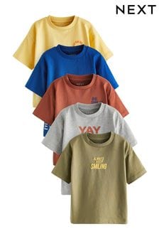 Multi Short Sleeve T-Shirts 5 Pack (3mths-7yrs) (N40089) | OMR10 - OMR12