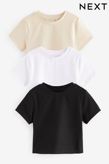 Black/White/Neutral 3 Pack Boxy T-Shirt (3-16yrs) (N40112) | €15 - €23