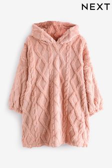 Pink Cable Hooded Blanket (3-16yrs) (N40159) | €9 - €12.50