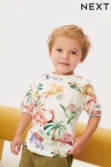 Neutral All-Over Print 100% Cotton Short Sleeve T-Shirt (3mths-7yrs) (N40177) | $9 - $13