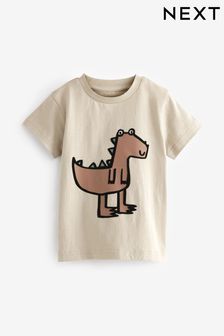 Neutral Dinosaur Short Sleeve Character T-Shirt (3mths-7yrs) (N40179) | ₪ 19 - ₪ 27