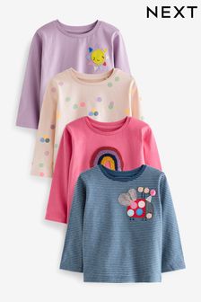  (N40254) | NT$930 - NT$1,110 花彩色系 - 4件裝長袖T恤 (3個月至7歲)