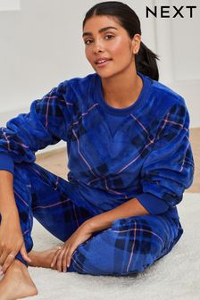 Blue Check Fleece Pyjamas (N40269) | €22.50