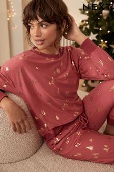 Coral Pink Foil Supersoft Cosy Pyjamas (N40286) | €19.50