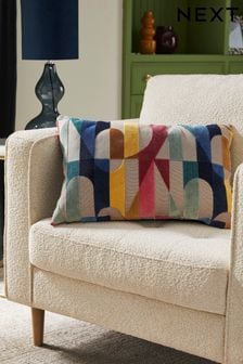 Multi 40 x 59cm Cut Velvet Jester Oblong Cushion (N40491) | $42