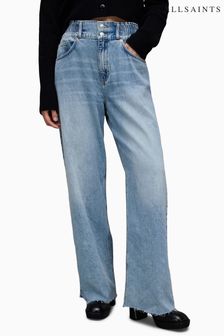 AllSaints Blue Hailey Wide Leg Jeans (N40644) | $213