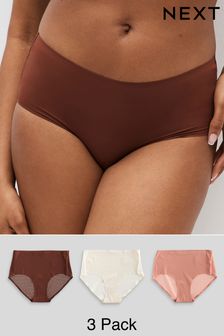 Rust/Pink Midi Geometric Lace Back No VPL Brazilian Knickers (N40829) | €29