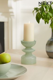 Green Confetti Glass Pillar Candle Holder (N40974) | 59 QAR