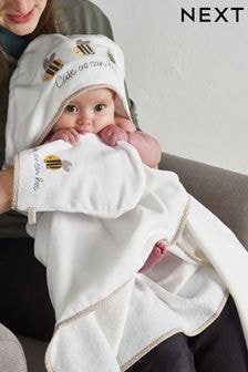 White Bee Newborn 100% Cotton Hooded Baby Towel (N41054) | $29