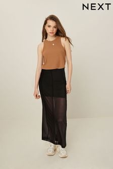 Черный - Сетчатая юбка миди (N41154) | €18