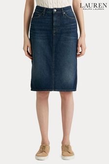 Lauren Ralph Lauren Blue Daniela Knee Length Denim Skirt (N41223) | €79