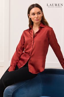 Lauren Ralph Lauren Red Jamelko Satin Charmeuse Shirt (N41224) | €93