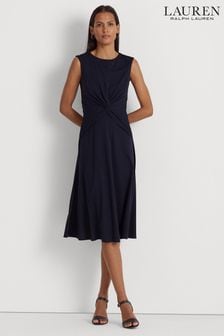 Синее трикотажное платье с перекрученной отделкой Lauren Ralph Lauren Tessanne (N41242) | €123