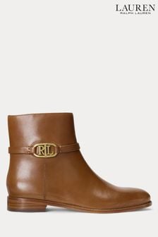 Lauren Ralph Lauren Briela Burnished Leather Boots (N41252) | €143