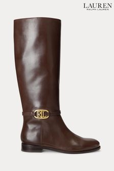 Lauren Ralph Lauren Bridgette Burnished Leather Tall Boots (N41256) | €168