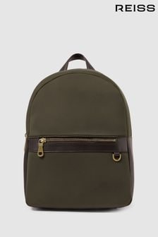 Reiss Khaki Drew Neoprene Zipped Backpack (N41290) | 1,014 QAR