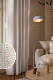 Natural Cosy Geometric Eyelet Lined Curtains (N41538) | €96 - €203