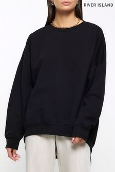 Черный - Удлиненный свитер с рукавами "летучая мышь" River Island (N41539) | €17