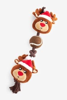 Christmas Reindeer Rope and Ball Pet Toy (N41620) | OMR5