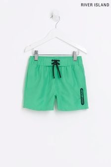 River Island Green Boys Print Reveal Swim Shorts (N41816) | €7.50