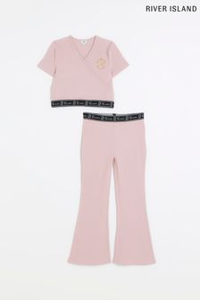 River Island女童粉色裹身羅紋上衣套裝 (N41847) | HK$226 - HK$267