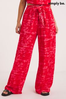 Красные широкие брюки с принтом тай-дай и завязкой на талии Simply Be (N41870) | €19