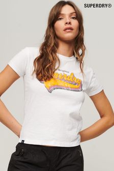Superdry White Rainbow 90s T-Shirt (N41958) | ₪ 126