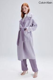 Fioletowy kopertowy płaszcz dwustronny Calvin Klein (N41975) | 1,577 zł