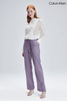 Calvin Klein Slim Purple Straight Trousers (N41979) | €122