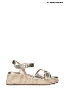 KG Kurt Geiger Gold Piper Sandals (N42079) | $180