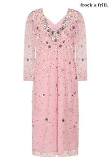 Розовое платье с вышивкой Frock And Frill (N42157) | €97