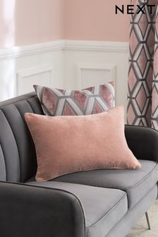 Blush Pink 40 x 59cm Soft Velour Cushion (N42191) | €14