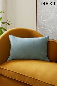 Slate Teal Blue 40 x 59cm Soft velour Cushion