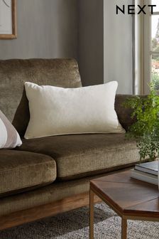 White 40 x 59cm Soft velour Cushion (N42194) | €13
