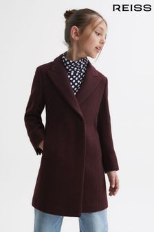 Reiss Berry Harlow Senior Mid Length Wool Blend Coat (N42237) | OMR89