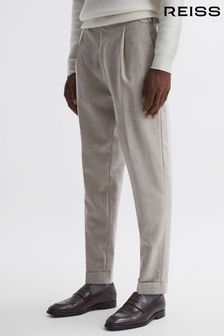 Reiss Oatmeal Beadnell Slim Fit Brushed Wool Trousers (N42247) | €229