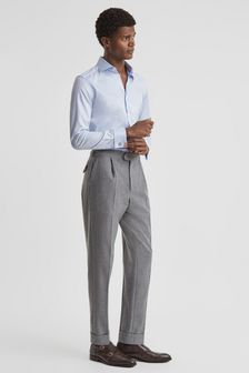 Reiss Soft Blue Premote Slim Fit Cotton Cutaway Collar Shirt (N42262) | OMR66